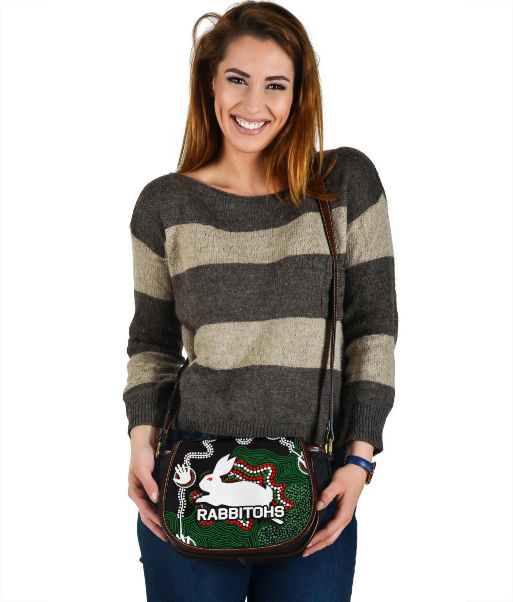 rabbitohs-leather-saddle-bag-aboriginal-2