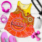 Gold Coast Women's Racerback Tank Sun Aboriginal - Vibe Hoodie