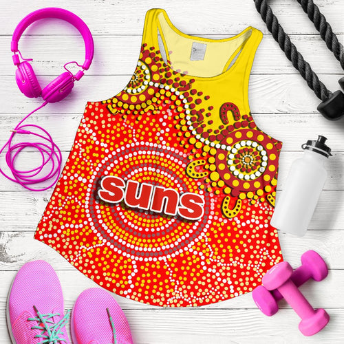 Gold Coast Women's Racerback Tank Sun Aboriginal - Vibe Hoodie
