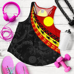 Aboriginal Women's Racerback Tank, Indigenous Flag Circle Dot Painting - Vibe Hoodie