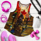Canada Women'S Racerback Tank - Canadian Firefighter 3D - Vibe Hoodie