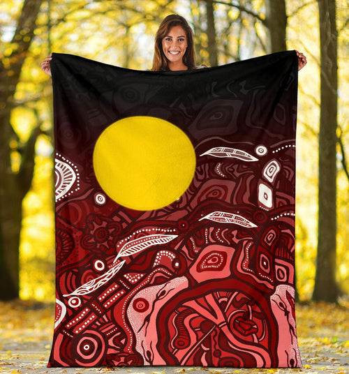 aboriginal-premium-blanket-red-landscape