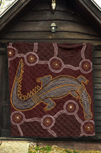 aboriginal-premium-quilt-indigenous-crocodile-brown-color