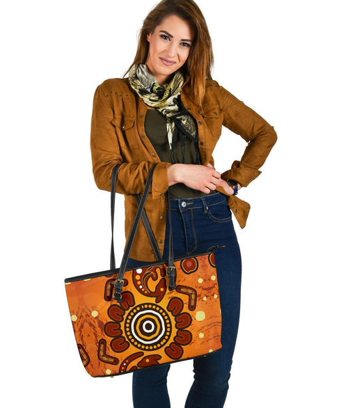 aboriginal-large-leather-tote-bag-baby-kangaroo-and-dot-painting-patterns