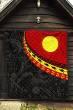 aboriginal-premium-quilt-indigenous-flag-circle-dot-painting