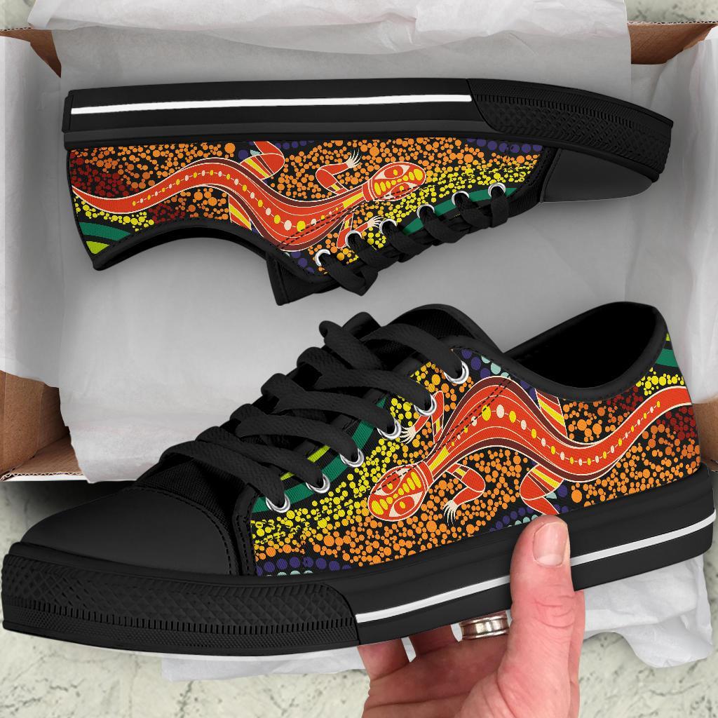 1st-australia-low-top-shoes-aboriginal-two-lizards-dot-painting-circle