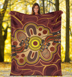aboriginal-premium-blankets-indigenous-lizard-dot-painting-art
