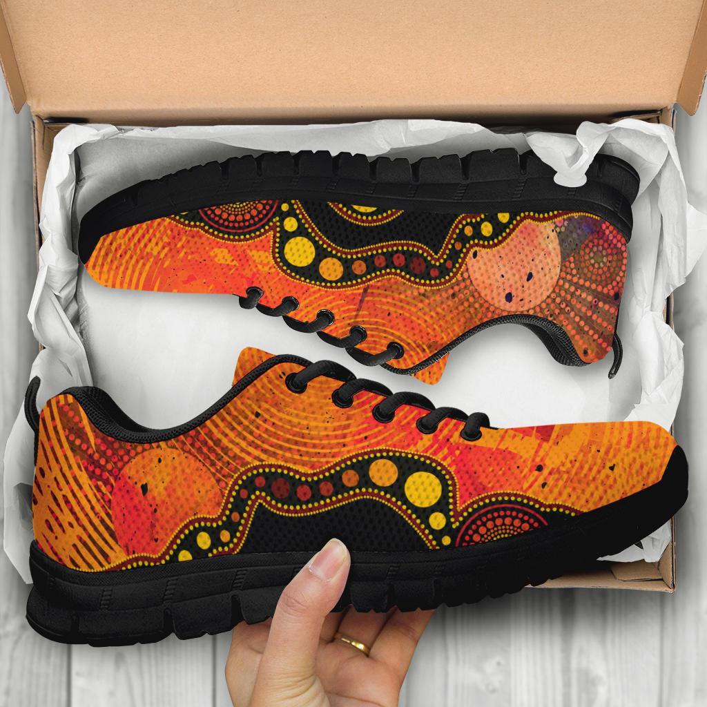aboriginal-sneakers-australia-indigenous-flag-circle-dot-painting-art-golden