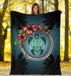 new-zealand-premium-blanket-polynesian-ohana-turtle-hibiscus-mother-son