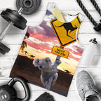 men-tank-top-koala-mens-tank-kangaroo-sign-sunset-landscape-art