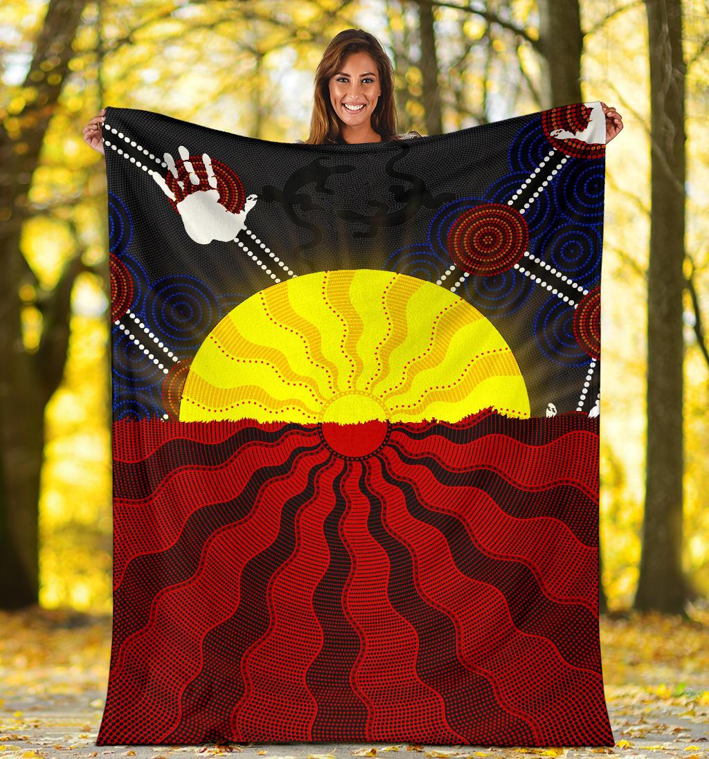 aboriginal-premium-blanket-aboriginal-lives-matter-flag-sun-dot-painting