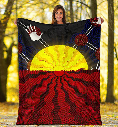 aboriginal-premium-blanket-aboriginal-lives-matter-flag-sun-dot-painting