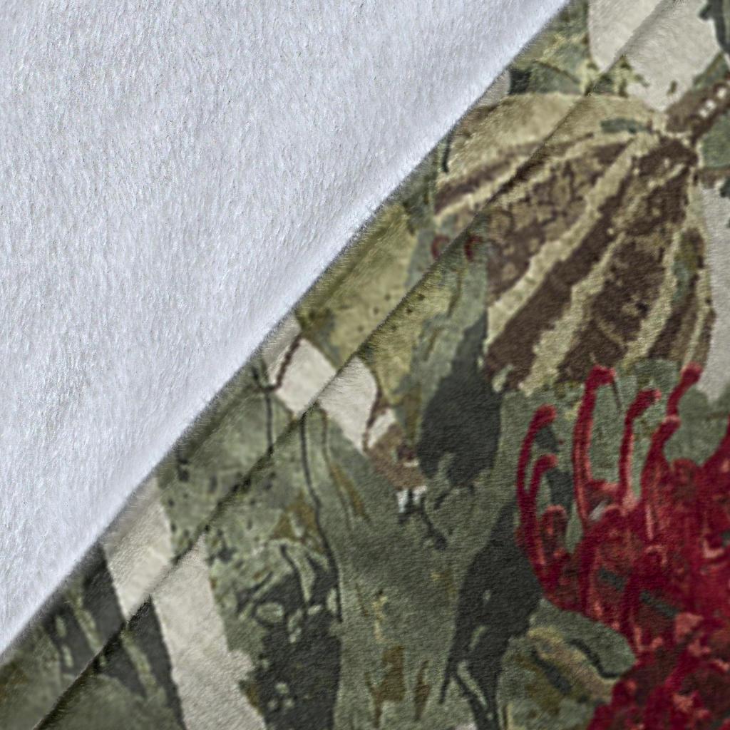 premium-blanket-kangaroo-blanket-waratah-flowers-painting