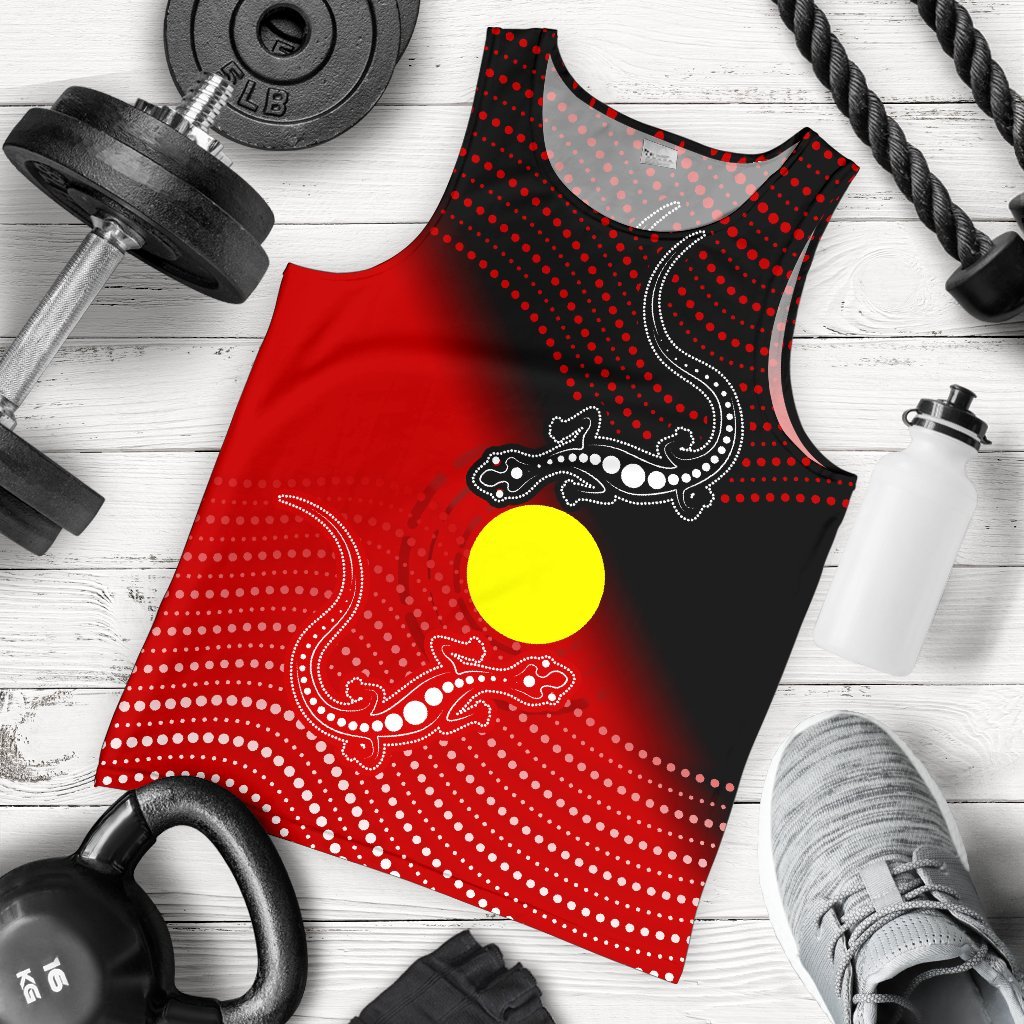 aboriginal-mens-tank-top-two-indigenous-lizard