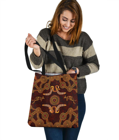 aboriginal-tote-bags-patterns-boomerang-snake-kangaroo