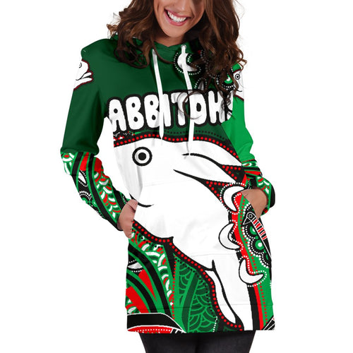 Rabbitohs Women Hoodie Dress Indigenous Survival World - Vibe Hoodie