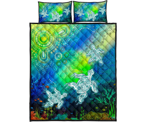aboriginal-quilt-bed-set-indigenous-turtle-ocean-dot-painting-art