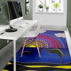 area-rug-sunset-over-the-sea-and-kangaroo-dot-painting