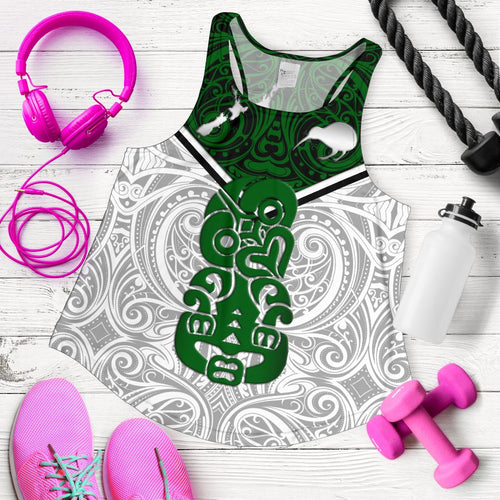 New Zealand Maori Rugby Women Racerback Tank Pride Version - White - Vibe Hoodie