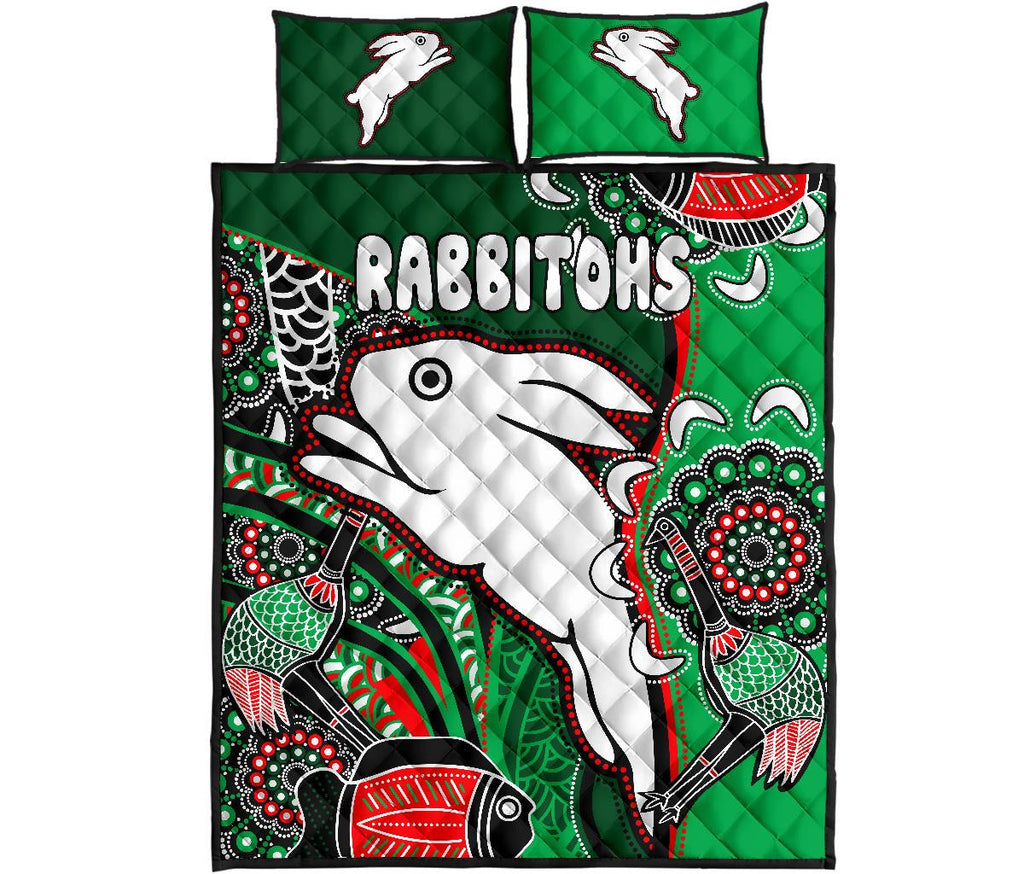 rabbitohs-quilt-bed-set-indigenous-survival-world