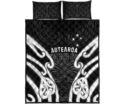 aotearoa-quilt-bed-set-maori-moko-black-white