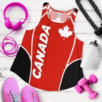 Canada Women'S Racerback Tank - Canadian Maple Leaf Sport Style - Vibe Hoodie
