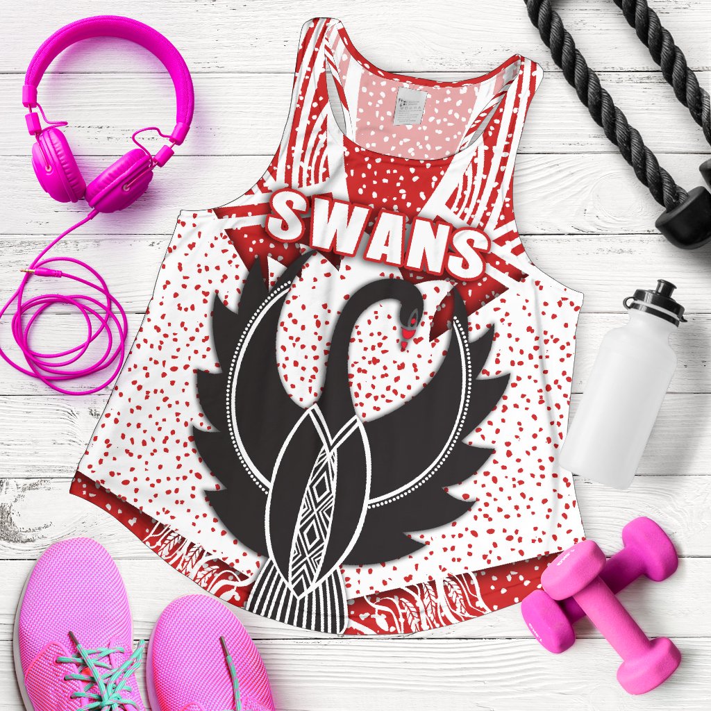 Sydney Women Racerback Tank Indigenous Swans - Vibe Hoodie
