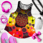Aboriginal Racerback Tank, Indigenous Circle Dot Painting Hand Art - Vibe Hoodie