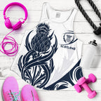 Scottish Rugby Women's Racerback Tank Thistle Vibes - White - Vibe Hoodie