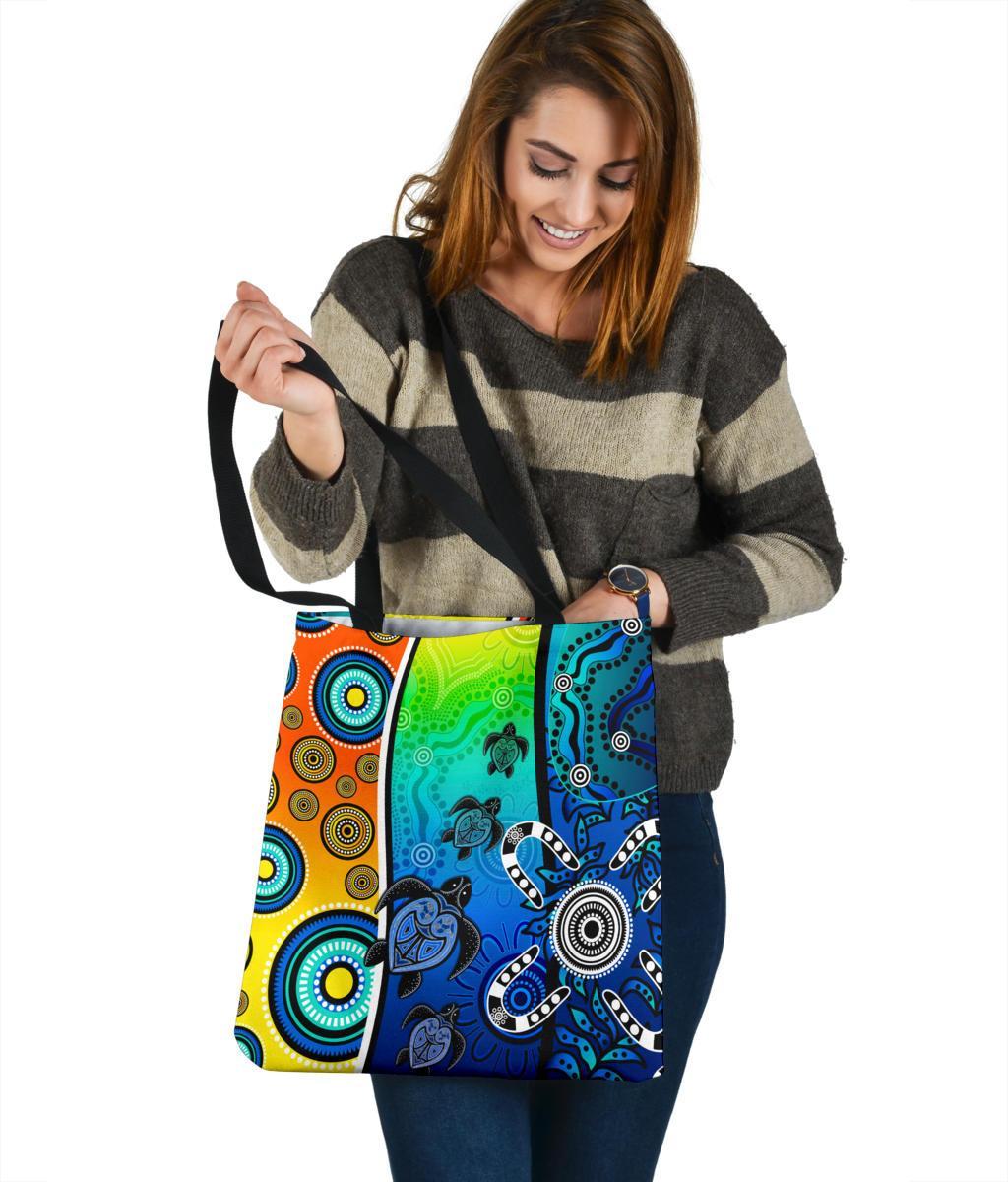 aboriginal-tote-bags-indigenous-turtle-dot-painting-art