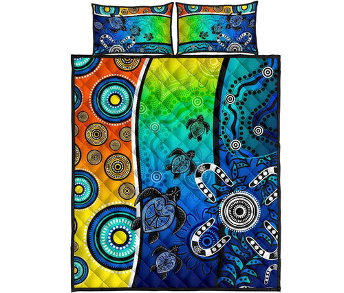 aboriginal-quilt-bed-set-indigenous-turtle-dot-painting-art
