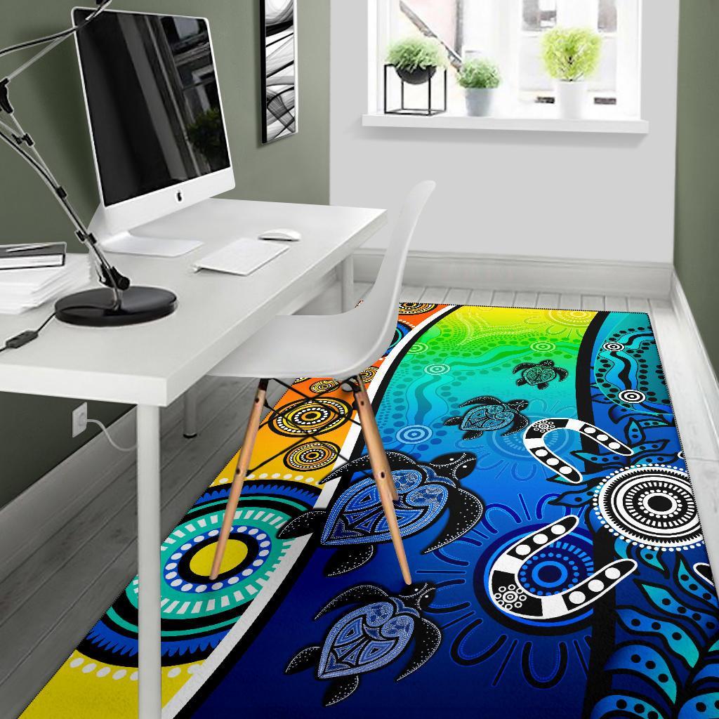 aboriginal-area-rug-indigenous-turtle-dot-painting-art