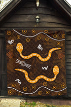 aboriginal-premium-quilt-indigenous-snake-hand-brown-color-1