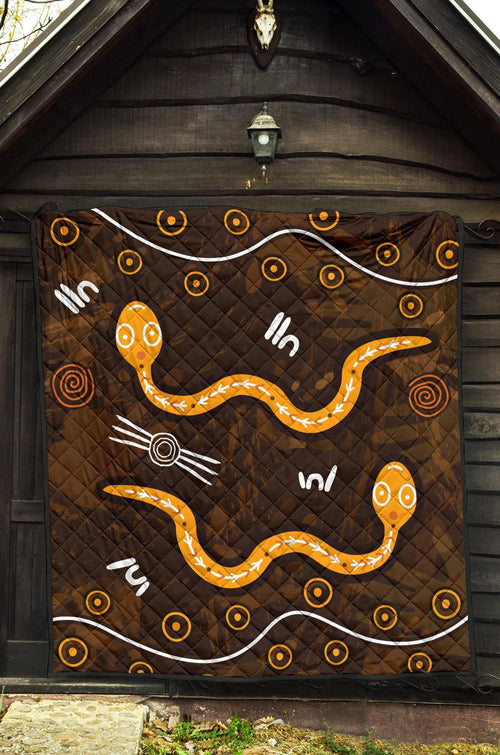 aboriginal-premium-quilt-indigenous-snake-hand-brown-color-1