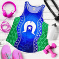 Torres Strait Islanders Women's Racerback Tank - Torres Symbol With Aboriginal Patterns - Vibe Hoodie