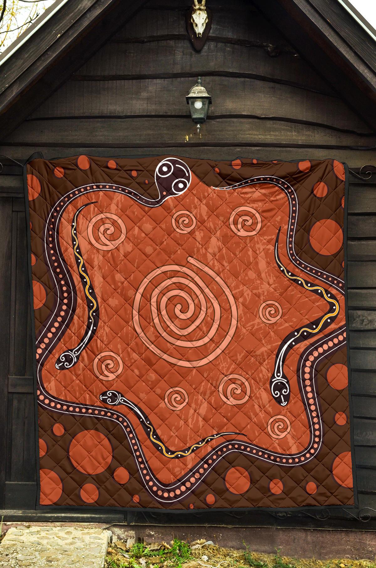 aboriginal-premium-quilt-australia-snake-aboriginal