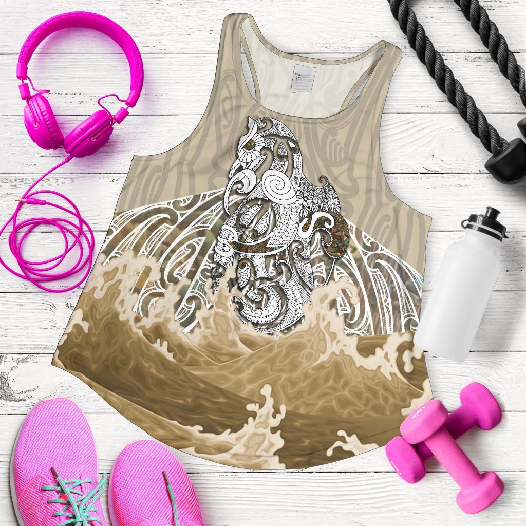 Maori Manaia The Blue Sea Women'S Racerback Tank, Golden - Vibe Hoodie