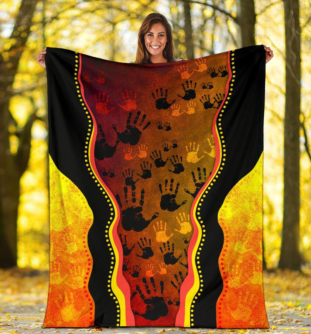 premium-blanket-aboriginal-patterns-blanket-golden-style