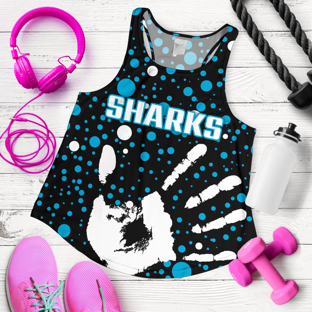 Sharks Indigenous Women's Racerback Tank Minimalism Version - Vibe Hoodie