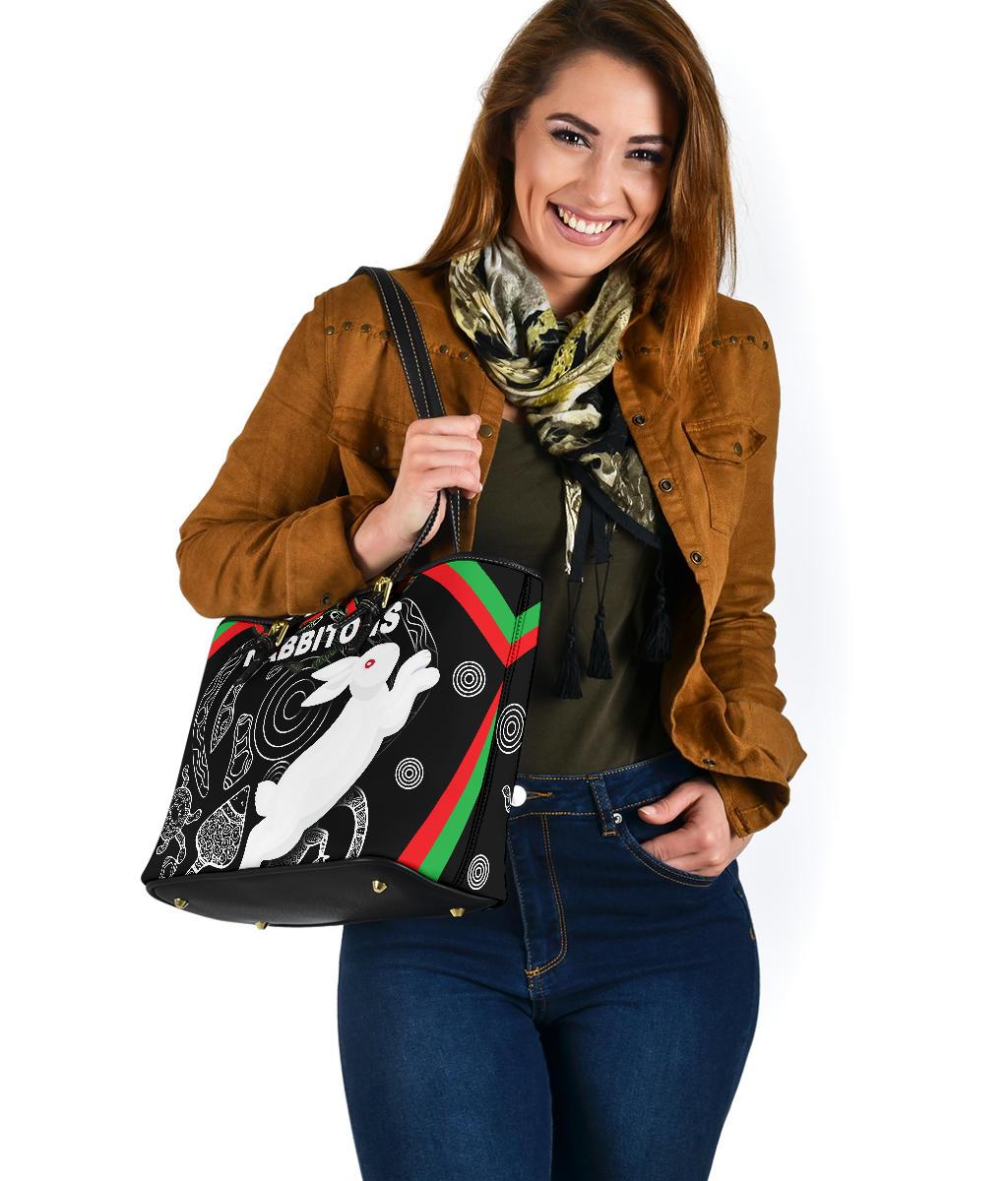 rabbitohs-small-leather-tote-indigenous-mystery-vibes
