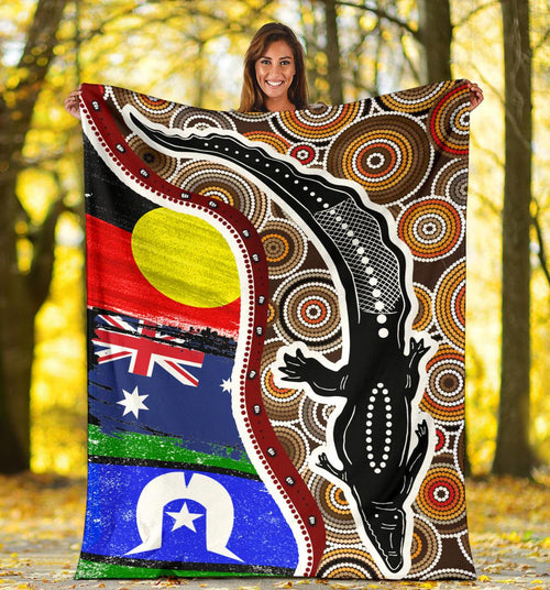 premium-blanket-australian-aboriginal-crocodile-with-naidoc-flags