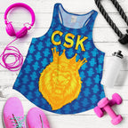 CSK Women Racerback Tank Cricket Traditional Pride - Blue - Vibe Hoodie