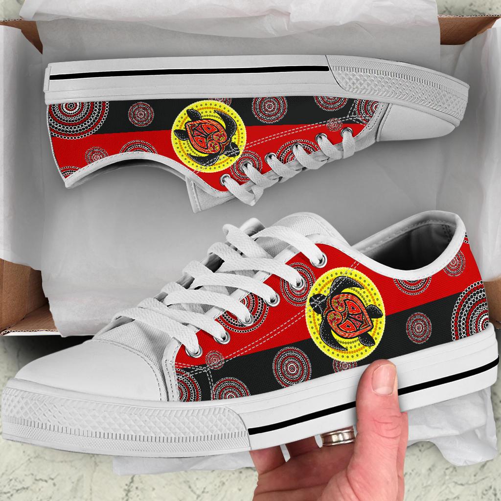 canvas-shoes-aboriginal-dot-painting-shoes-turtle-low-top