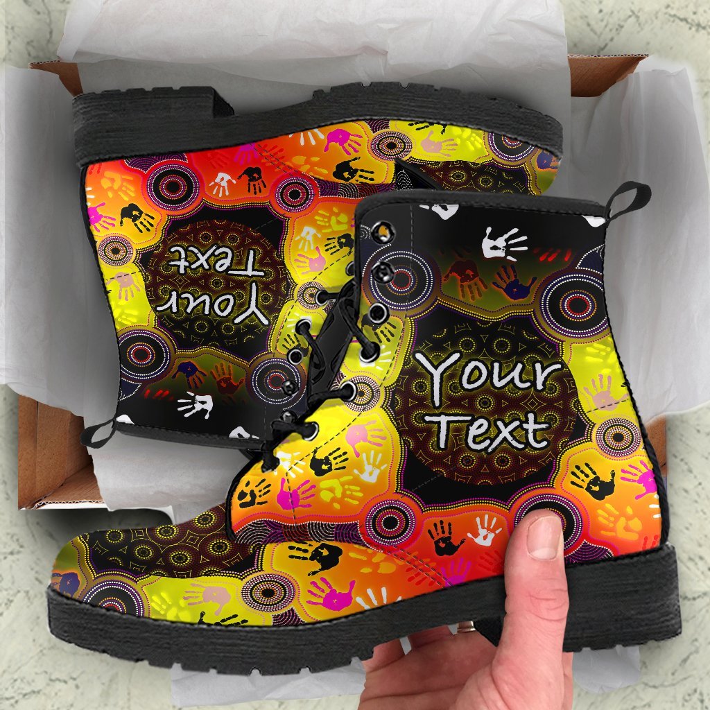 custom-aboriginal-leather-boots-indigenous-circle-dot-painting-hand-art