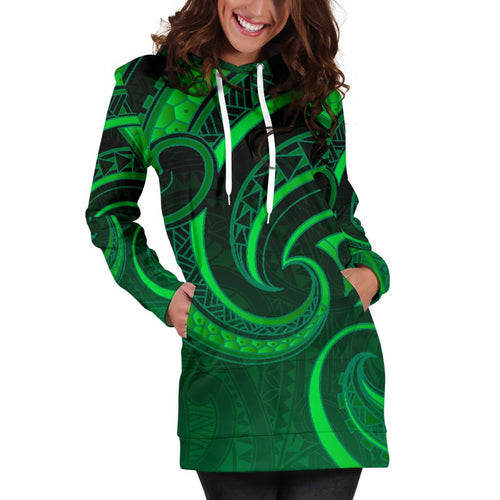 new-zealand-maori-mangopare-women-hoodie-dress-polynesian-green-1