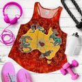 Aboriginal Women's Racerback Tank - Australia Map Hand Patterns Spider Web - Vibe Hoodie