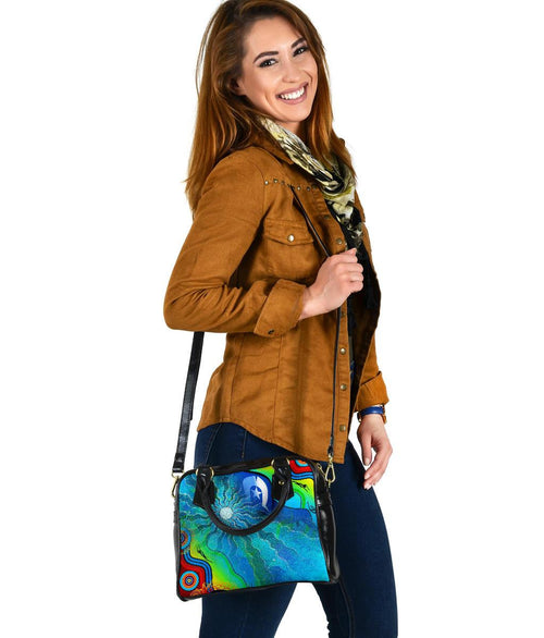 Shoulder Handbag - Torres Strait Islanders Flag with Aboriginal Patterns Bag - Vibe Hoodie