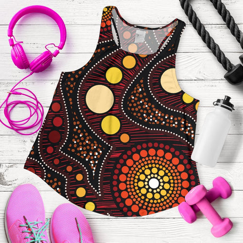 Aboriginal Women's Racerback Tank - Aboriginal Art Ver01 - Vibe Hoodie