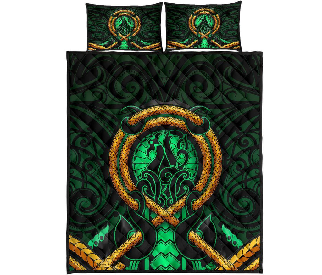 maori-new-zealand-quilt-bed-set-manaia-green-duvet-cover-and-pillow-case