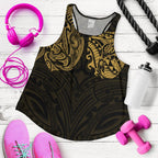 New Zealand Women'S Racerback Tank, Maori Polynesian Tattoo Gold - Vibe Hoodie